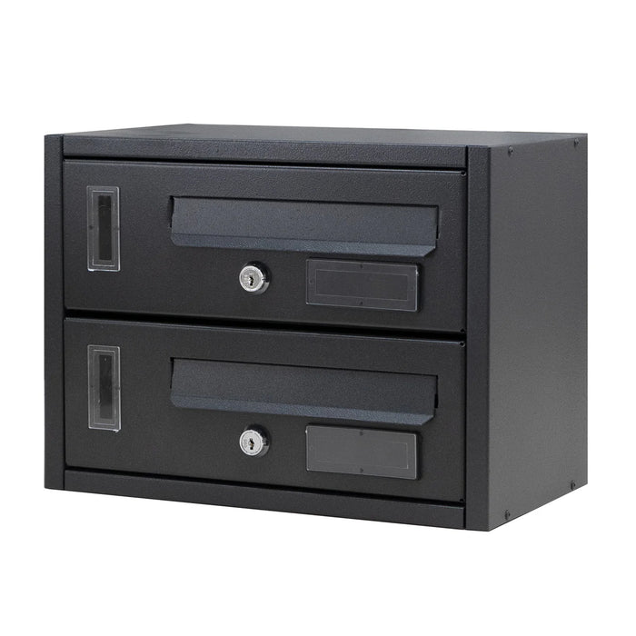 SOLEILUX Cassetta postale condominiale da muro buca lettere componibile "Made in Italy" 2 posti 30x17x22h