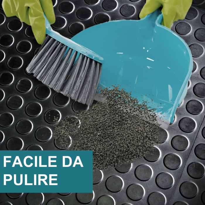 1mt x 20mt Pavimento antiscivolo bolflex bullonato copripavimento bollato in pvc 1,2mm - NERO