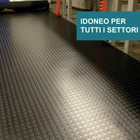 1mt x 20mt Pavimento antiscivolo bolflex bullonato copripavimento bollato in pvc 1,2mm - NERO