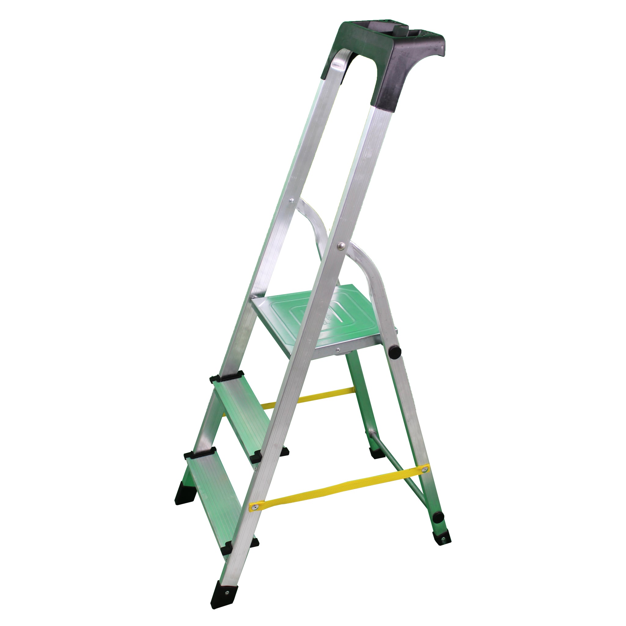 SOLEILUX Scala in alluminio “UNICA” 3 gradini con portaoggetti portata certificata 150kg – EN131 TÜV