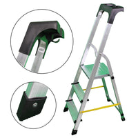 SOLEILUX Scala in alluminio “UNICA” 3 gradini con portaoggetti portata certificata 150kg – EN131 TÜV