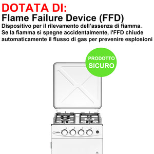 SOLEILUX Cucina da Esterno 4 fuochi 50x50cm h85cm con Mobile Portabombola e accensione piezo, Bianco