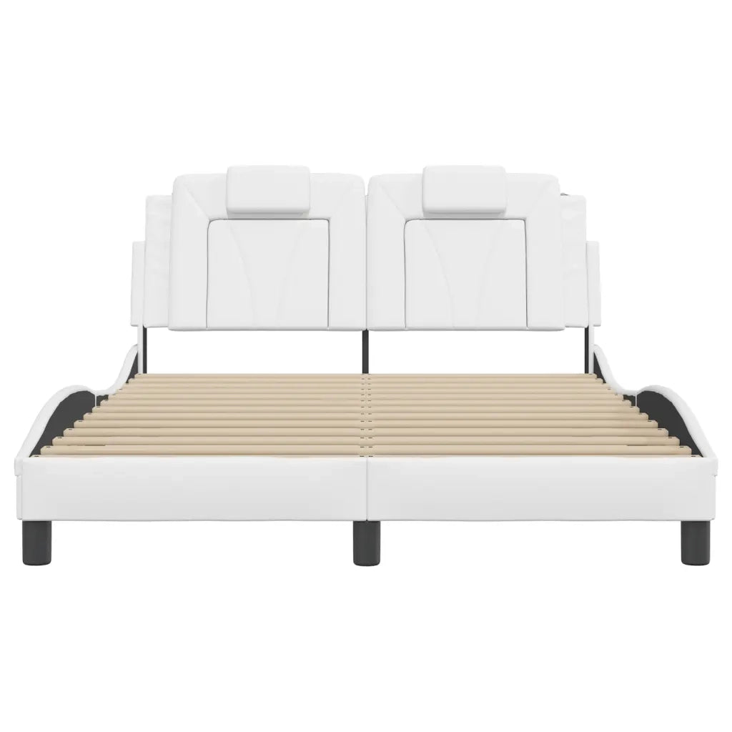 Giroletto Viana con LED senza Materasso-Struttura Letto Bianco 140x200 cm