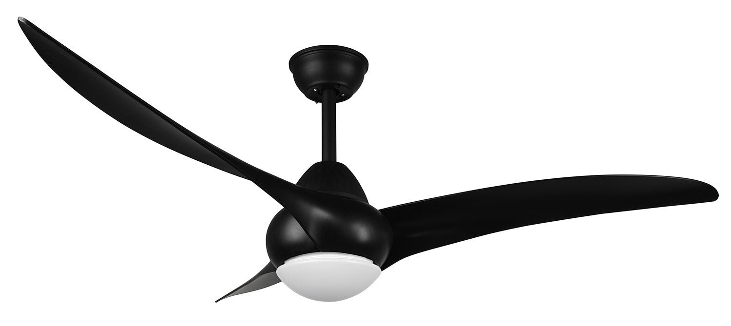Ventilatore da Soffitto con 3 Pale e Lampada LED SMD Ø145 cm 3 Velocità Nero Opaco