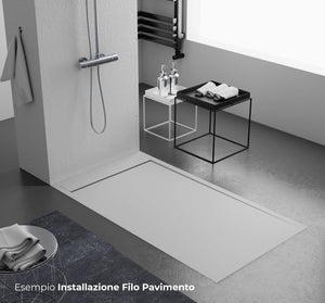 Piatto Doccia 80x200 cm in Pietra Bonussi Kamet Grigio Chiaro