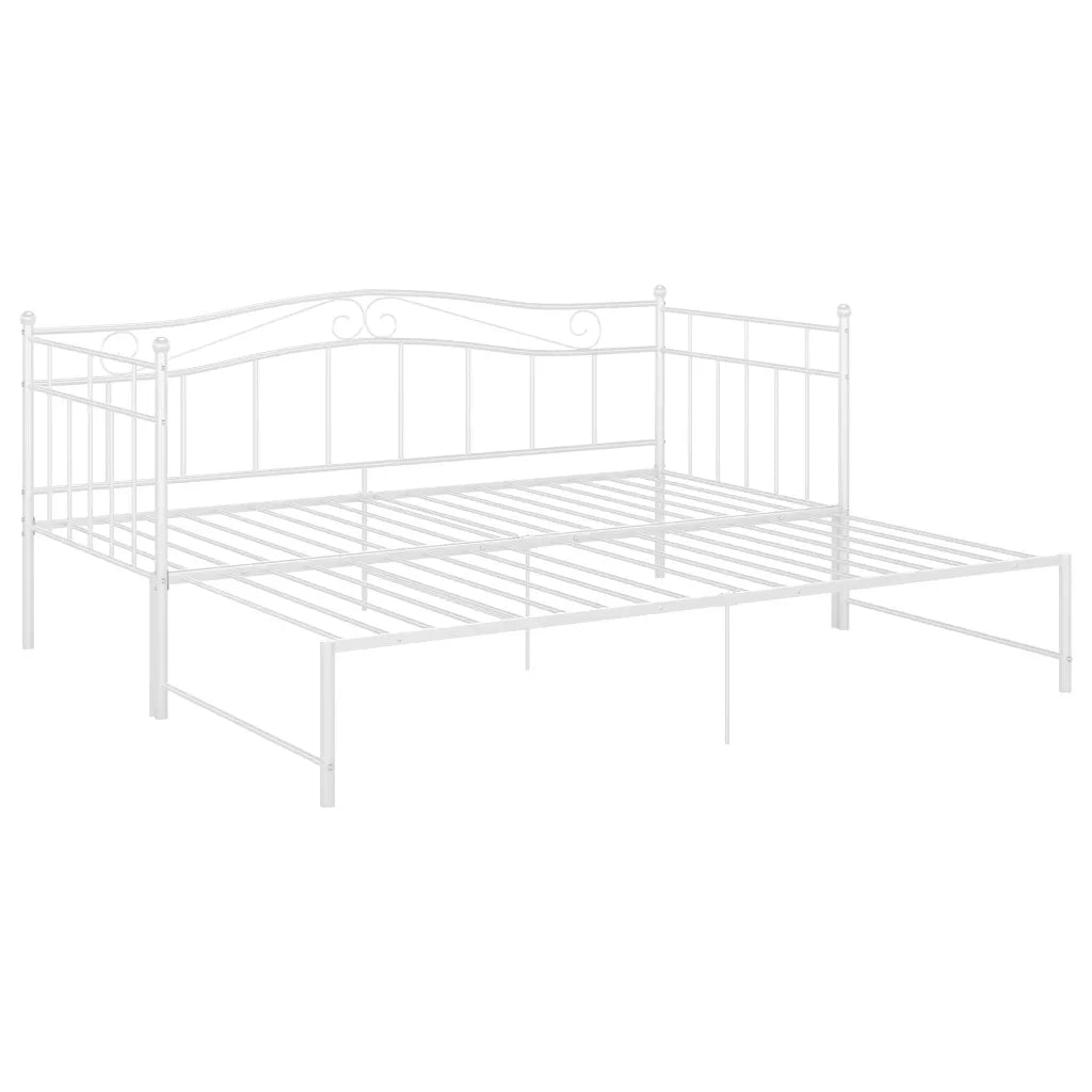 Telaio Divano Letto Estraibile Bianco in Metallo 90x200 cm 324783