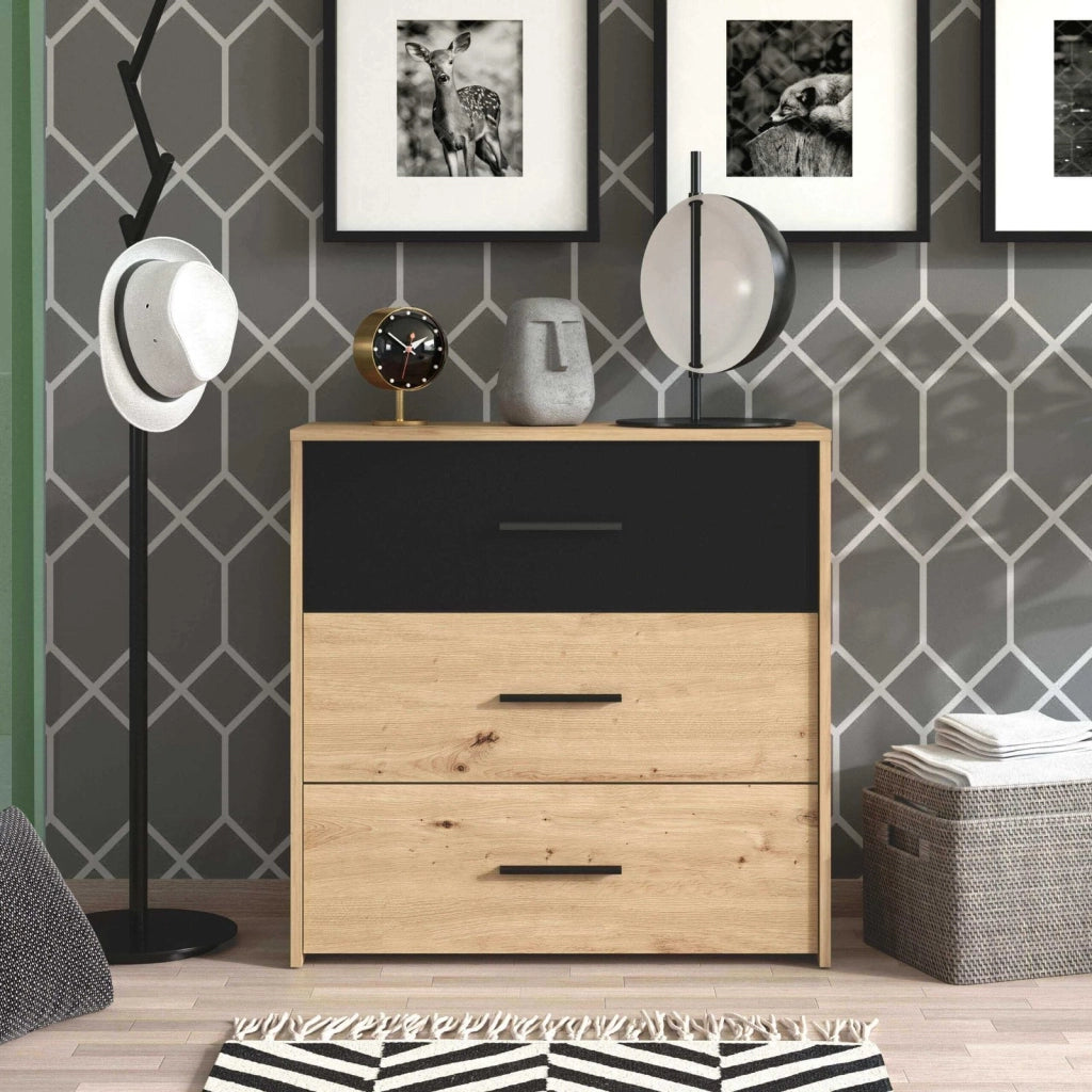 comò tre cassetti moderno minimal in legno cm 80 6x33 2x80 5 h - TIMBER