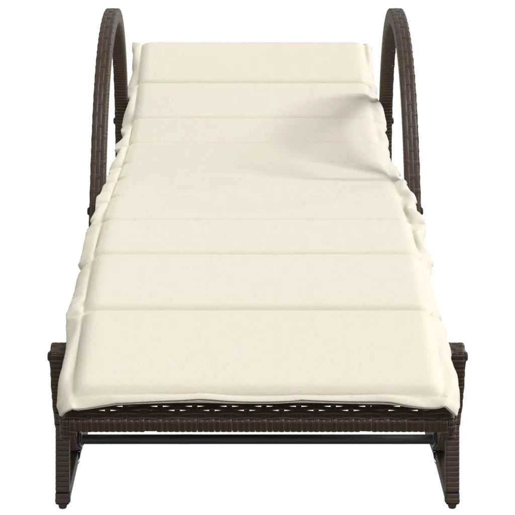 Lettini Prendisole 2 pz con Cuscini Marrone in Polyrattan