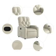 Divano Sedia-Poltrona Reclinabile Crema in Similpelle 407126