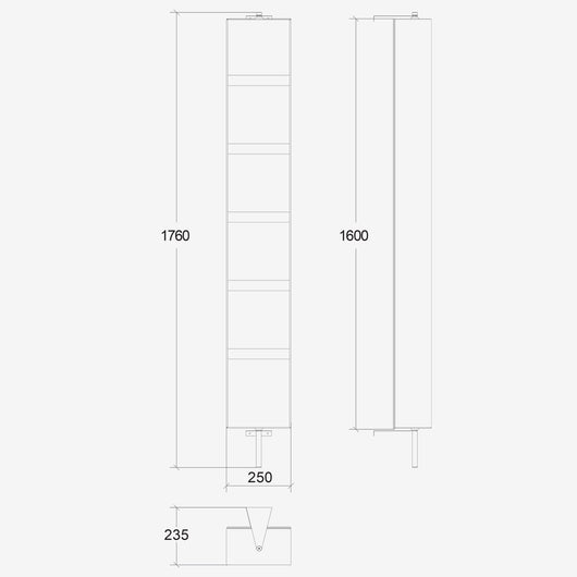 Lineabeta - Colonna girevole con specchio e ripiani Ciacole bianco L.25 cm