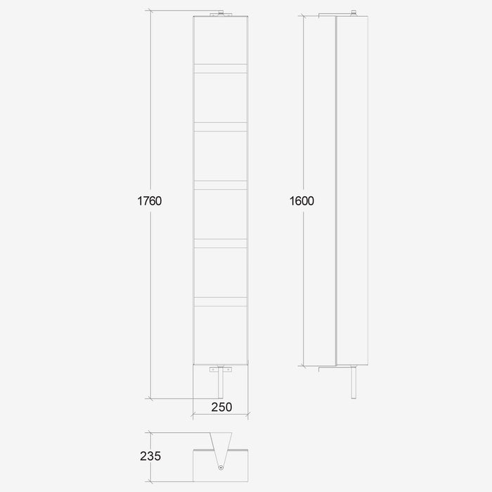 Lineabeta - Colonna girevole con specchio e ripiani Ciacole bianco L.25 cm