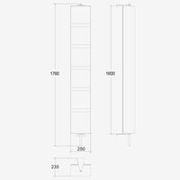 Lineabeta - Colonna girevole con specchio e ripiani Ciacole nero L.25 cm