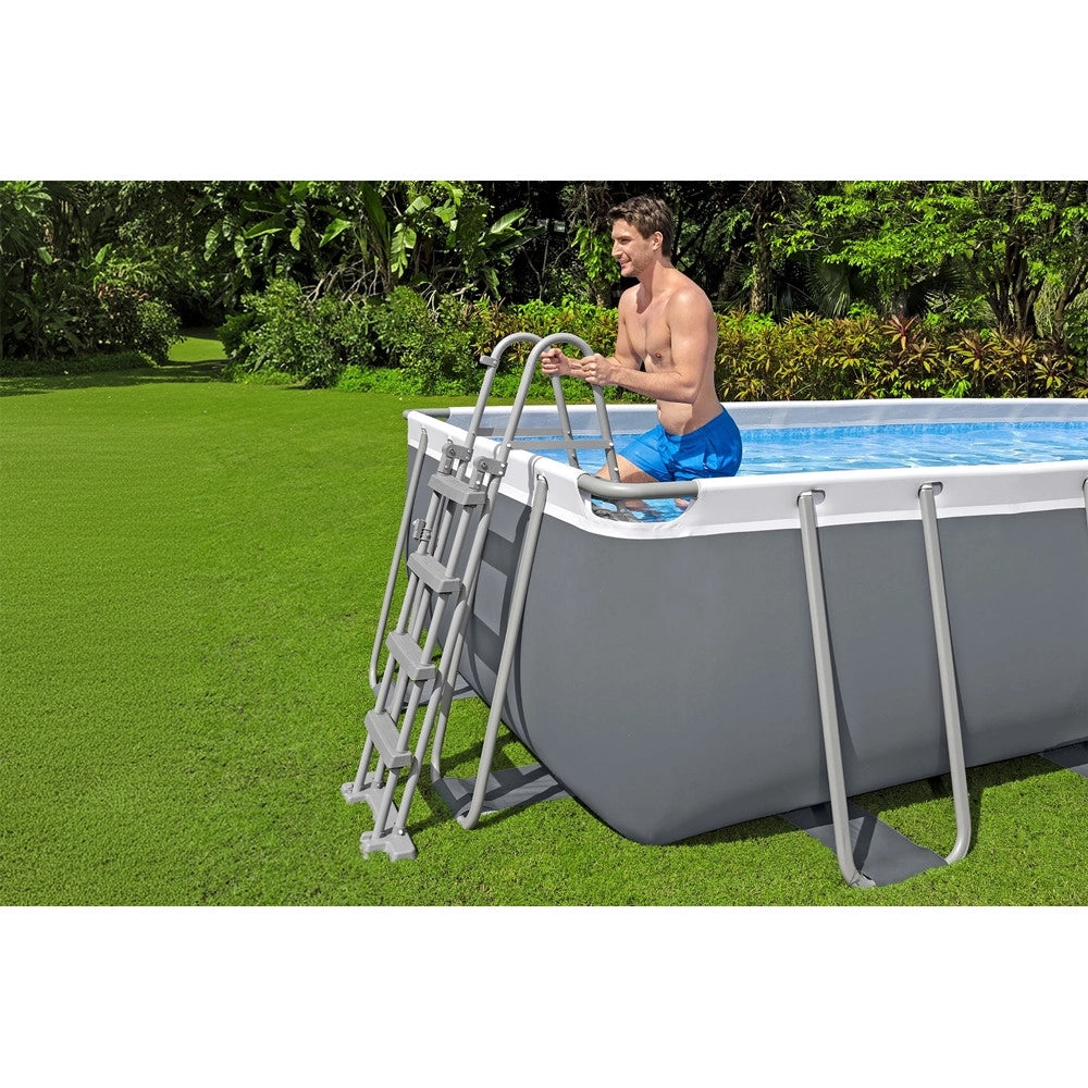 Trade Shop - Piscina Fuori Terra Rettangolare Steel Pro Max Con Struttura Pompa Filtro 488x244x122cm 56670 -