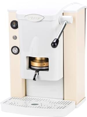 Faber piccola slot basic  - macchina per caffe con pressacialda in ottone - telaio in metallo sabbia e frontale in policarbonato bianco - FABNSMPSABBBAS