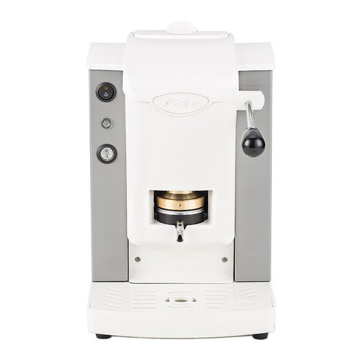 Faber slot plast basic  - macchina per caffe con pressacialda in ottone - telaio in metallo grigio e frontale in policarbonato bianco - FABSPGRIBBASOTT
