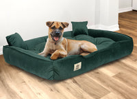 AIO FACTORY 130x105 cm Letto per cani in velluto verde scuro impermeabile