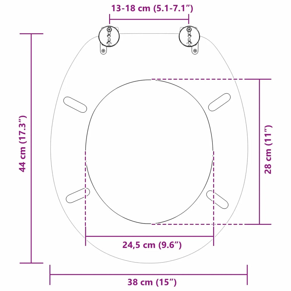 Sedile per toilette con chiusura morbida Multicolore 44 x 38 cm CFW5116658