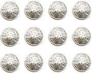 Bottoni metallici antichi per giacche, camicie, abiti, pantaloni - 30 pezzi - 23 mm (argento)
