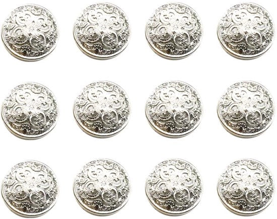 Bottoni metallici antichi per giacche, camicie, abiti, pantaloni - 30 pezzi - 23 mm (argento)