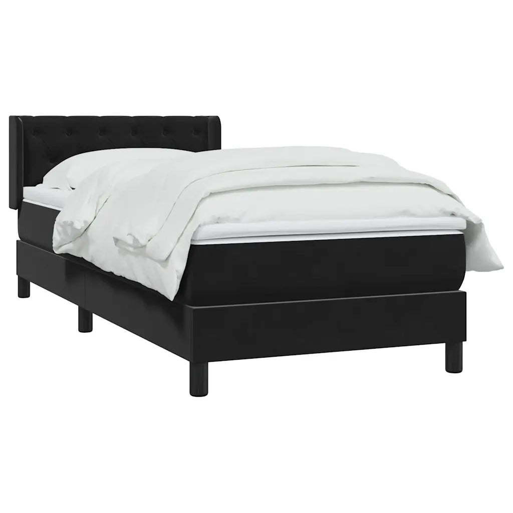 Giroletto a Molle con Materasso Nero 80x220 cm Velluto
