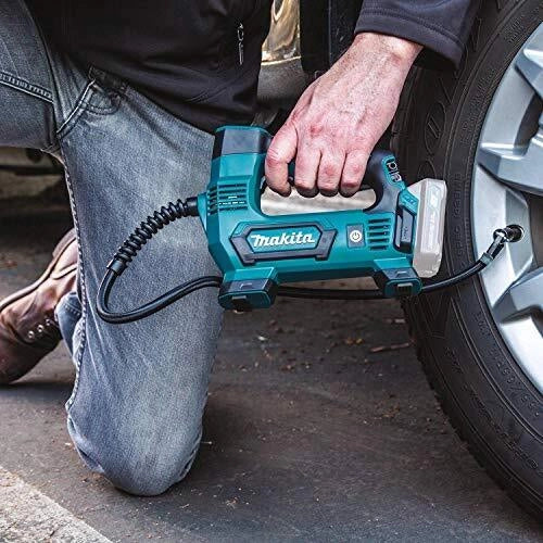 Makita MP100DZ Compressore a Batteria 12Vmax Massima Pressione 8,3 bar Flusso 10 l-min colore Nero Blu
