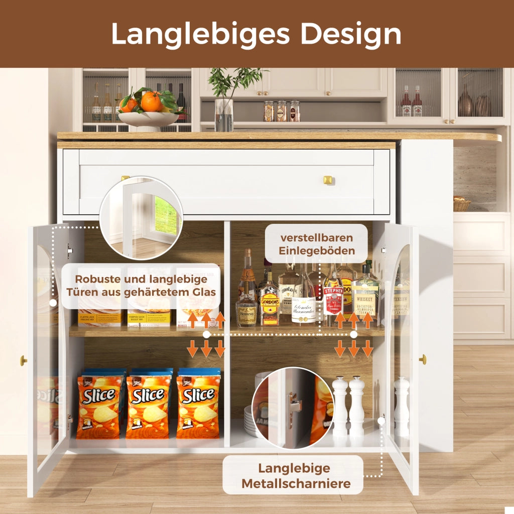 TAVOLO BAR ESTENSIBILE 138-204x39x104 cm Bianco in MDF