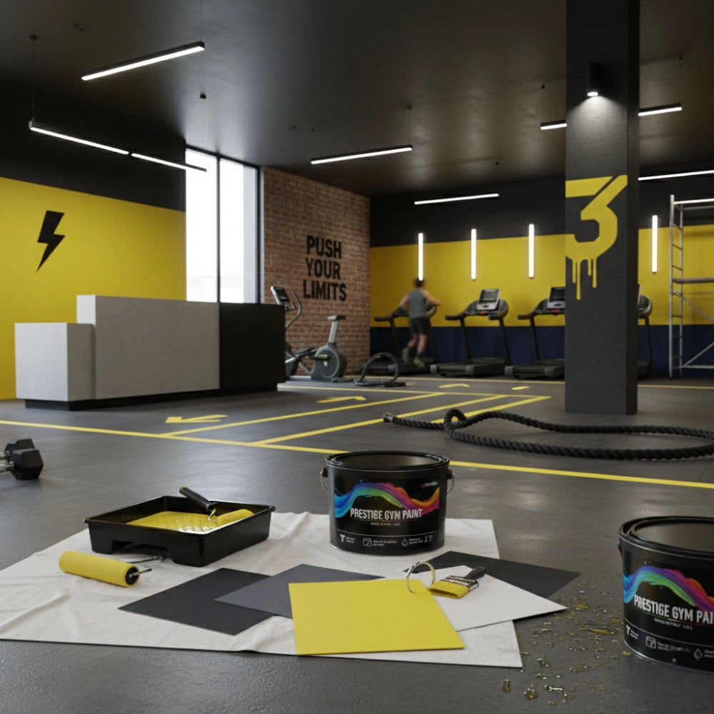 Pittura murale prestige gym paint giallo limone super lavabile *** formato 2.5 lt, confezione 1