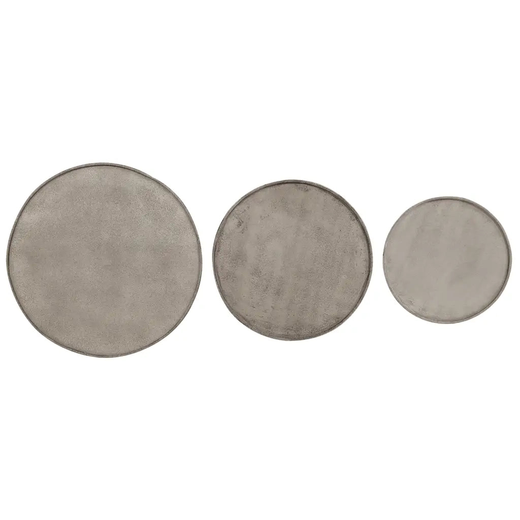 Tavolini da Salotto 3 pz Argento in Legno Multistrato 373641