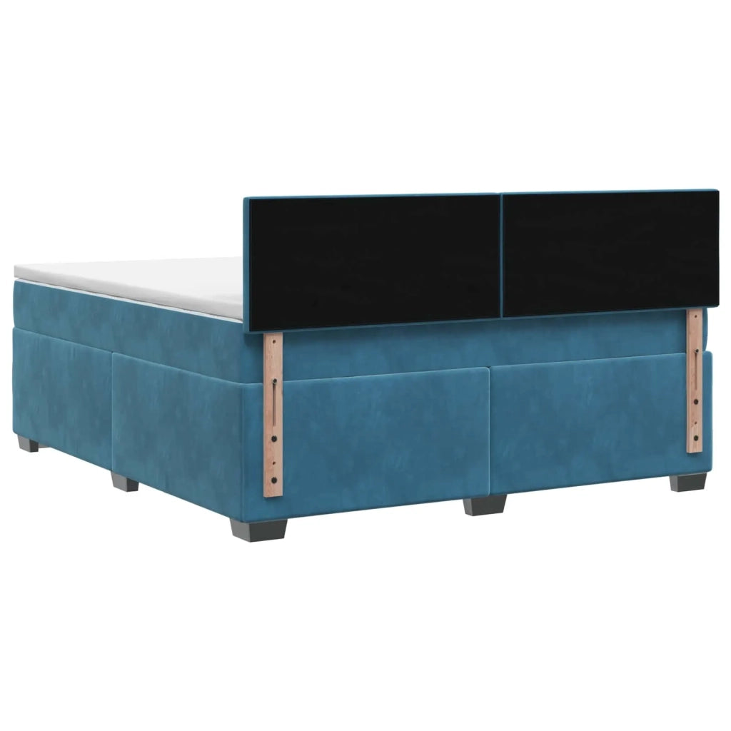 Letto box spring con materasso Blu Scuro 180 x 200 cm Velluto 3450762