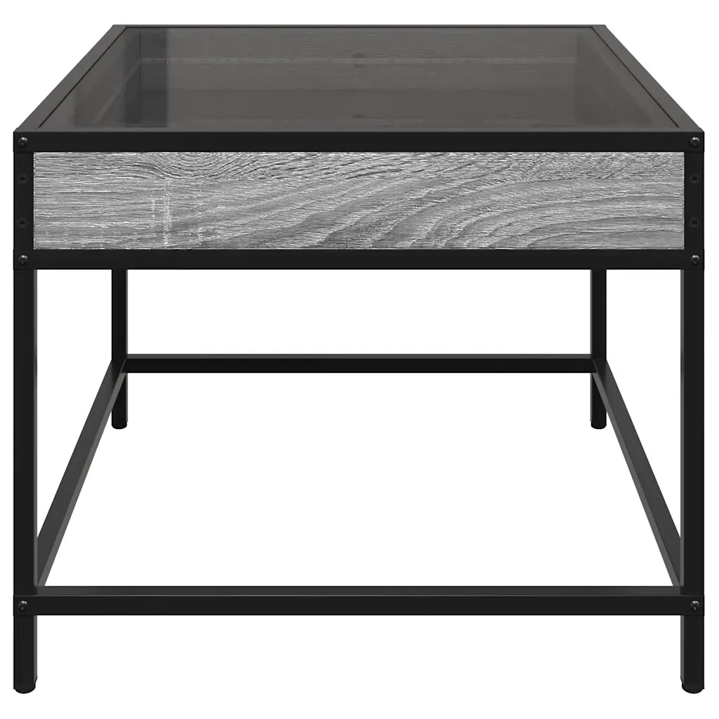 Tavolino da Salotto con LED Infinity Grigio Sonoma 50x50x41 cm