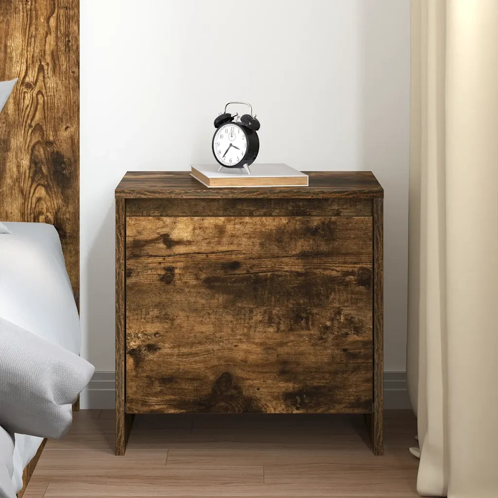 Comodino-Tavolino da notte Rovere Fumo 45x34x44,5 cm in Truciolato