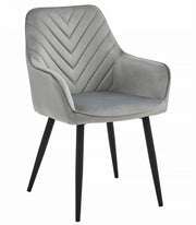 Sedia da pranzo Valora WAAV - Velluto grigio argento con gambe nere x 1