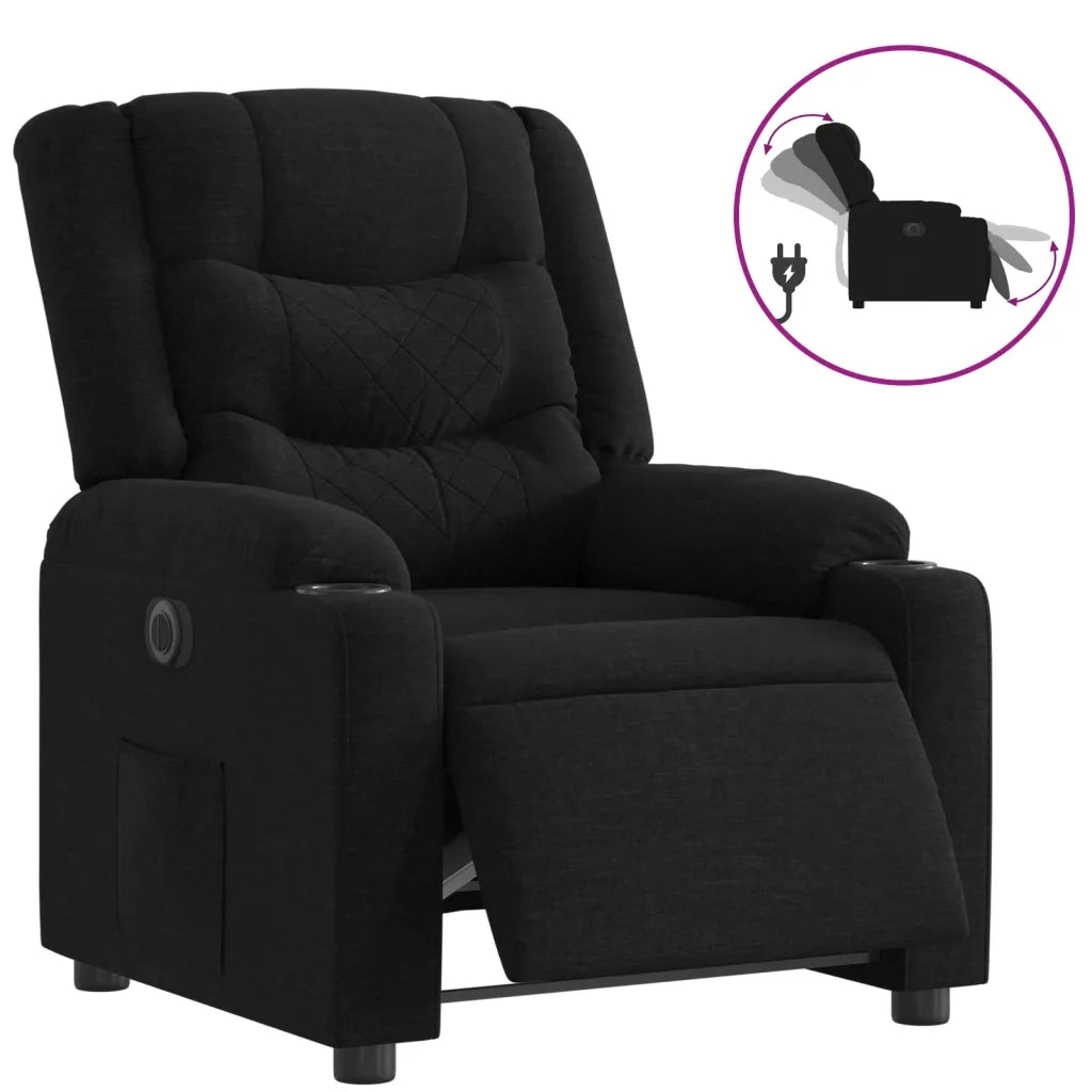 Poltrona Elettrica Reclinabile Nera in Tessutocod mxl 109143