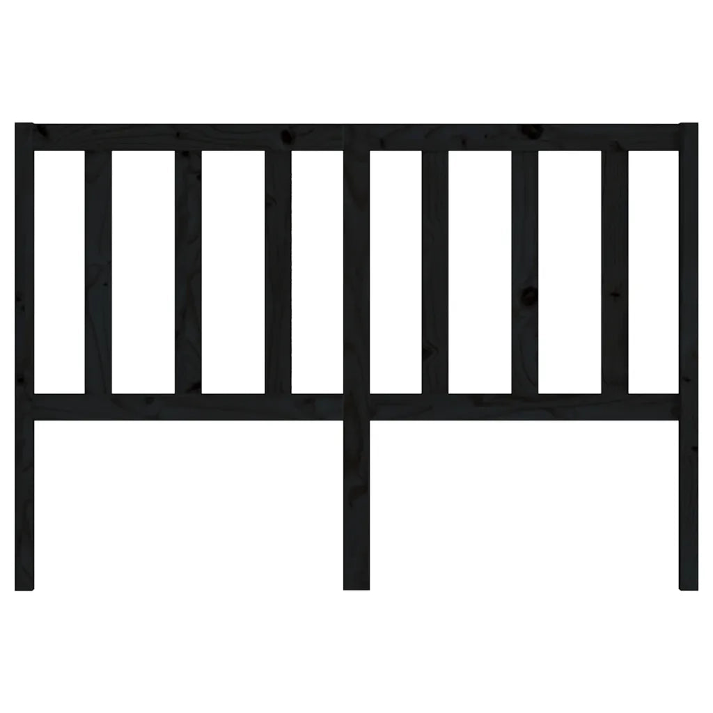 Testiera per Letto Nera 166x4x100 cm in Legno Massello di Pino