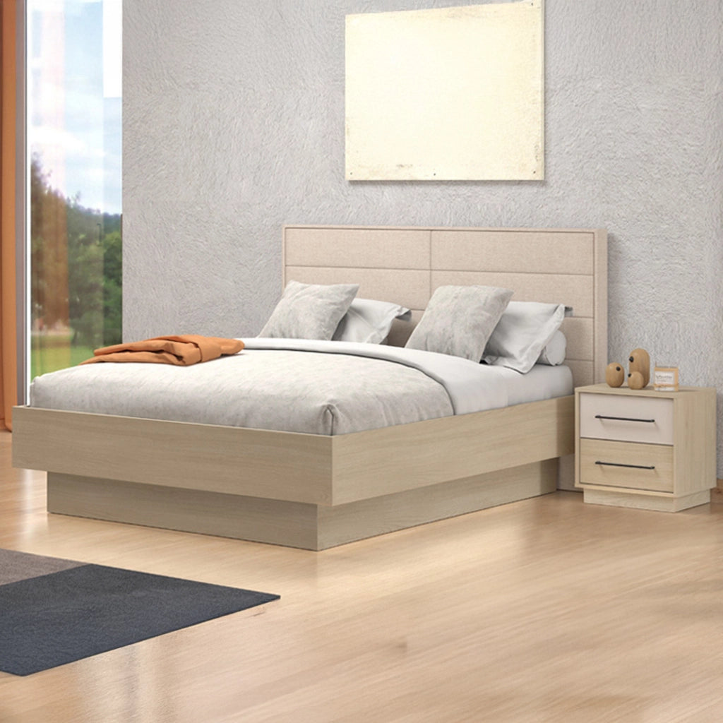Letto Matrimoniale Tirso, Letto Matrimoniale Dimensione Materasso 160x200 cm, Marrone Rovere
