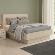 Letto Matrimoniale Tirso, Letto Matrimoniale Dimensione Materasso 160x200 cm, Marrone Rovere