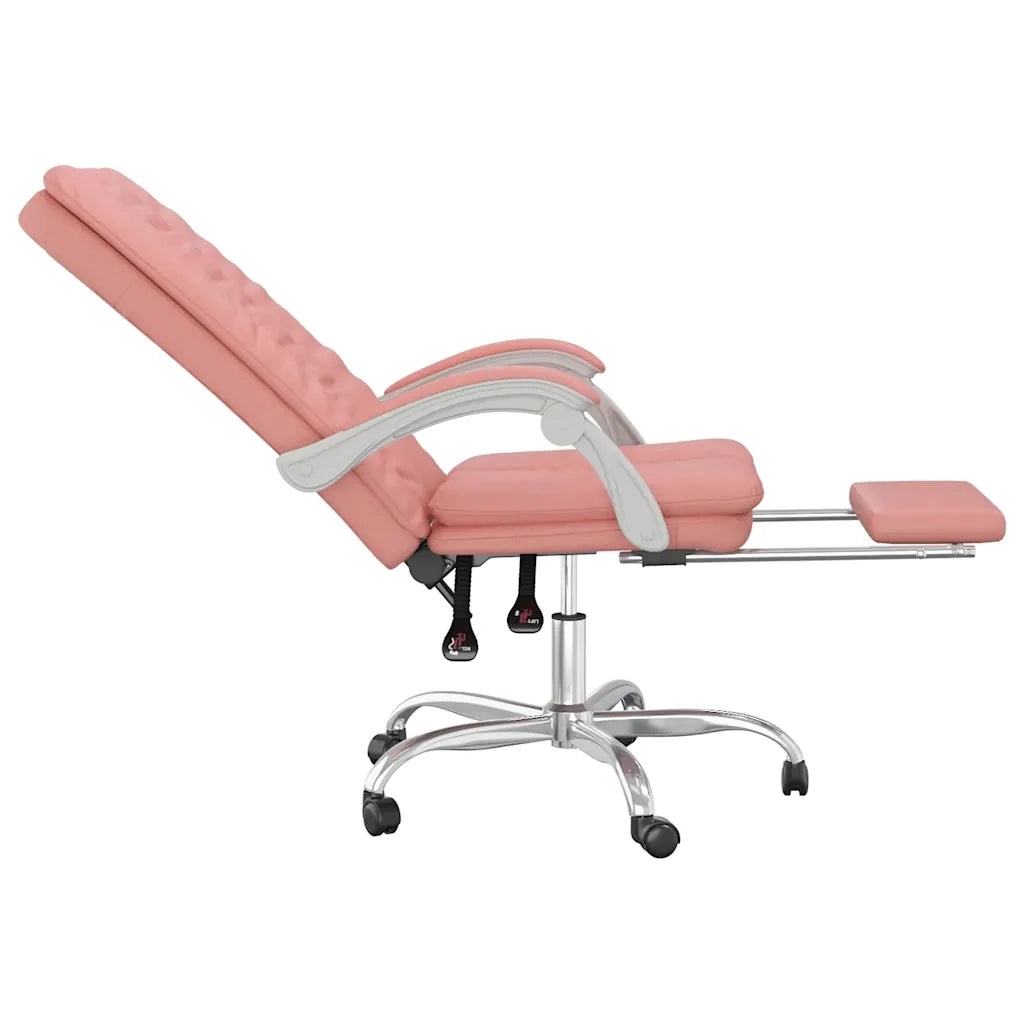 Sedia per studi-Poltrona da Ufficio Reclinabile Rosa in Similpelle 678092