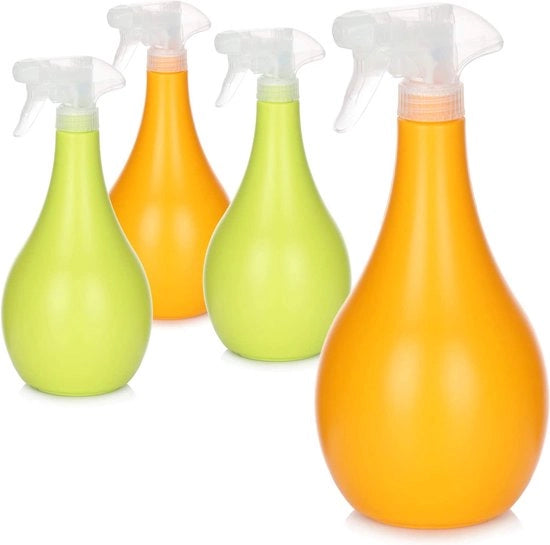 4x sfeerbuizen - bottiglia spruzzatrice con 28/400 vite per l'irrigazione delle piante - bottiglia spruzzatrice per l'aspirazione dell'acqua (arancione/verde)