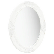 Specchio da Parete Stile Barocco 50x60 cm Bianco 320348