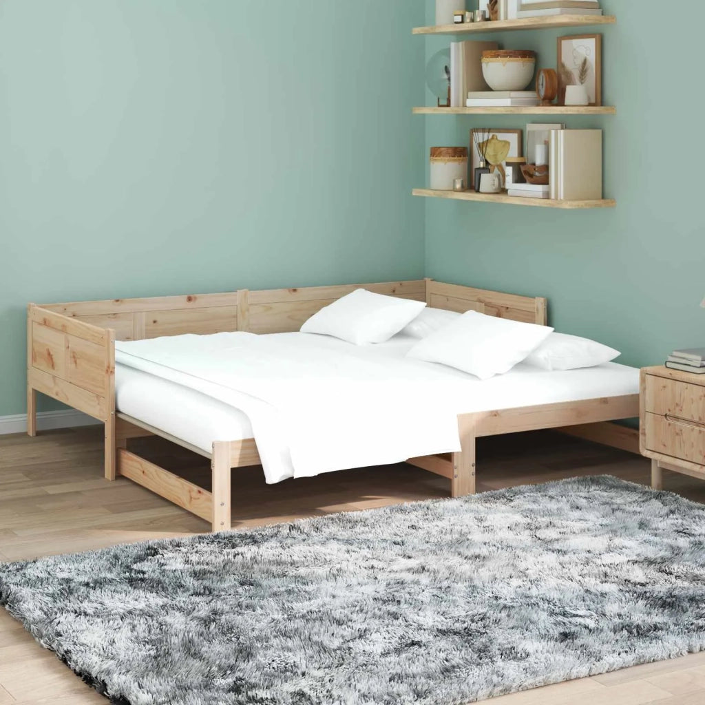 Letto Giorno Estraibile Naturale 180 x 200 cm Pino massello 8004795