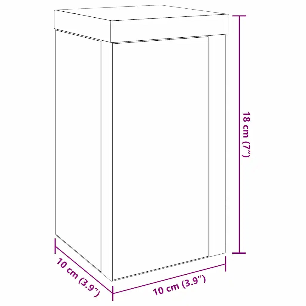 Supporto per piante 2 pcs Rovere Nero 10 x 10 x 18 cm 869228
