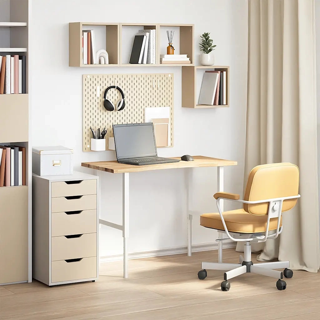 Piano Scrivania 100x50x2,5 cm Rovere Massello Non Trattato