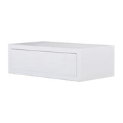 Mensola da Muro con Cassetto Modello LEGOLO MAXI, Comodino Sospeso, Mensola da Parete, 45x14.3 p23.7 cm. Finitura  BIANCO - MADE IN ITALY
