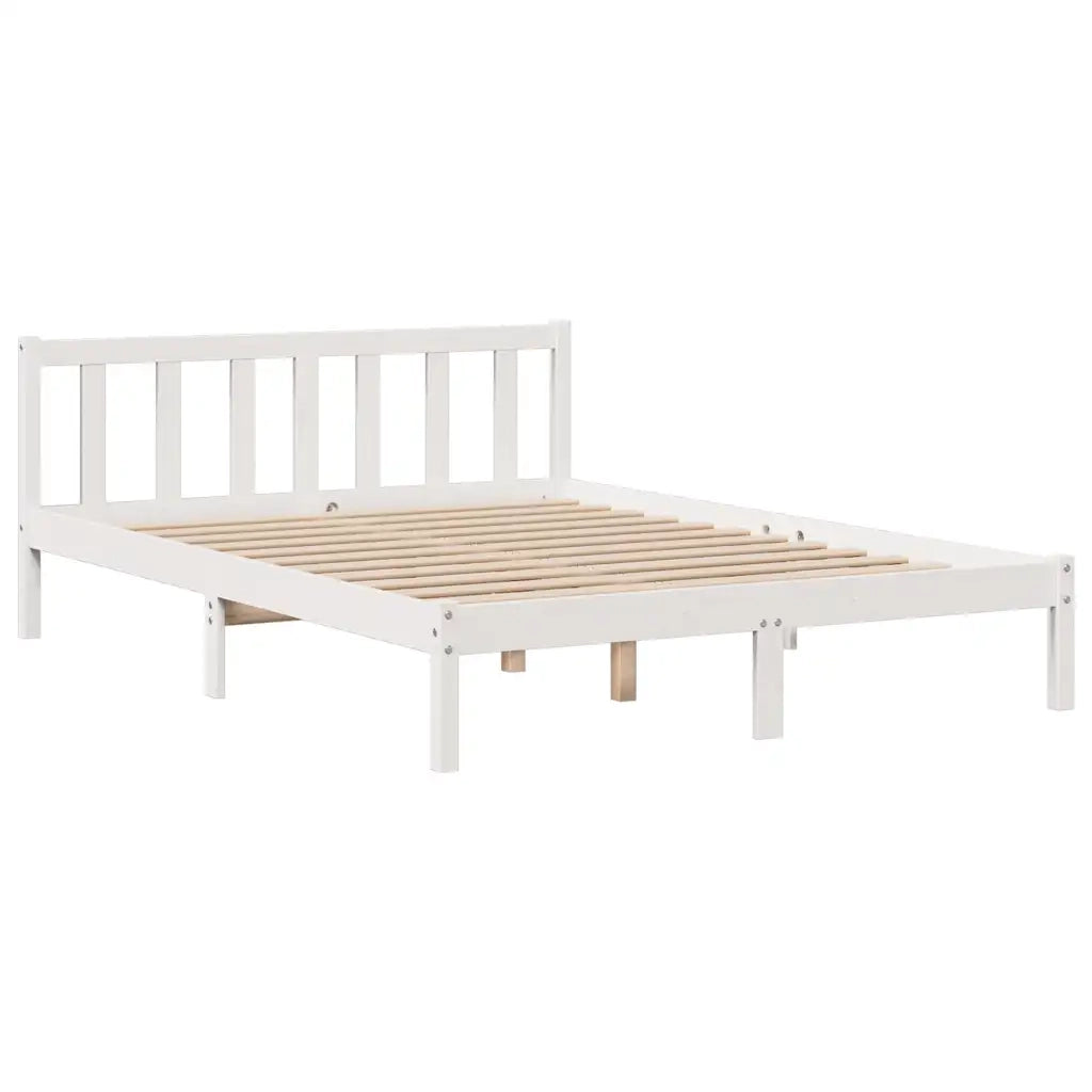 Letto Libreria senza Materasso Bianco 140x190 cm Legno di Pino 3321736