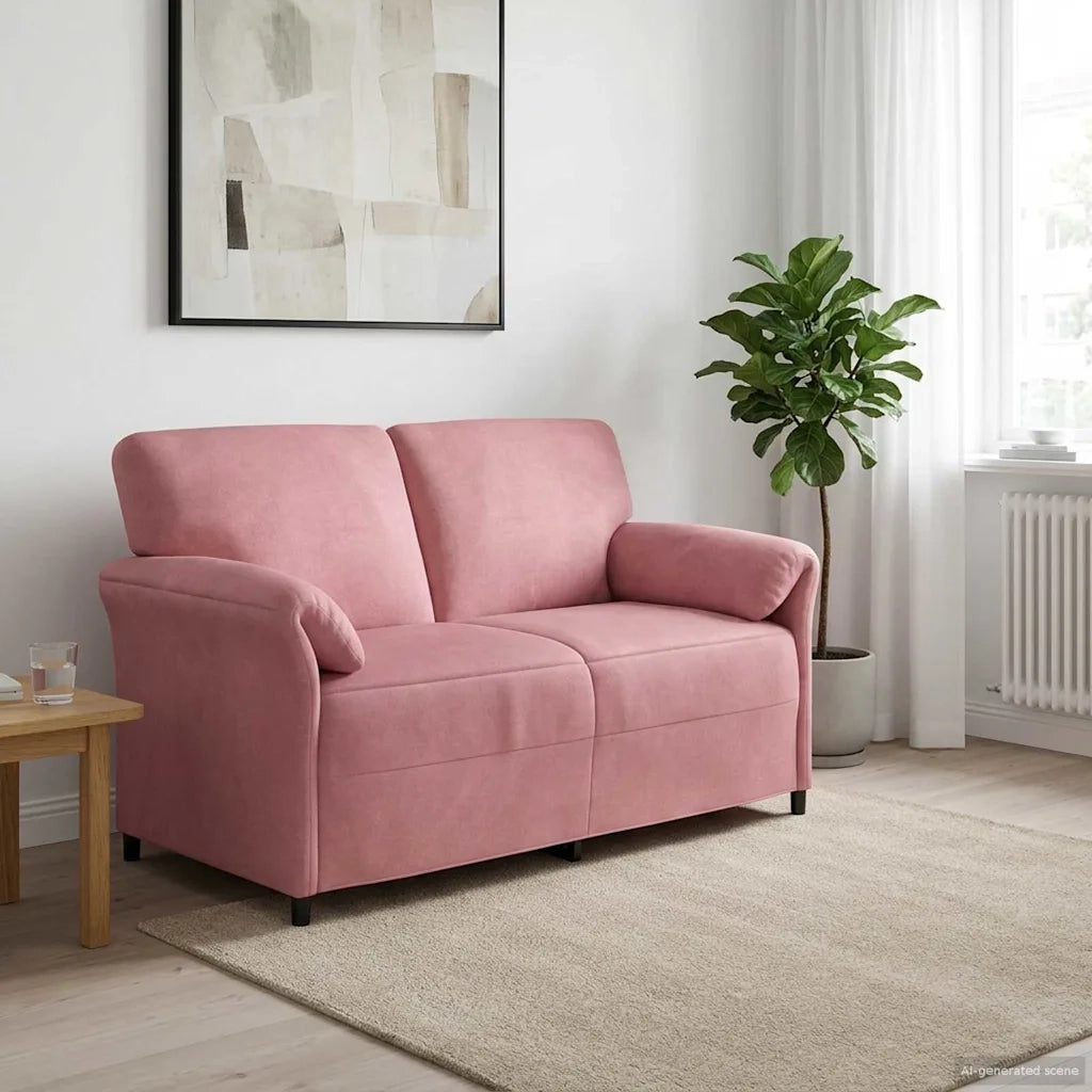 Divano a 2 Posti Rosa 158 x 83 x 95 cm Velluto 42033957