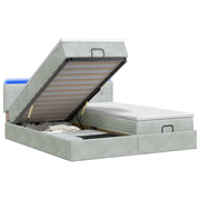 Letto Ottomano con Materasso e LED Grigio Chiaro 180 x 200 cm 3457332