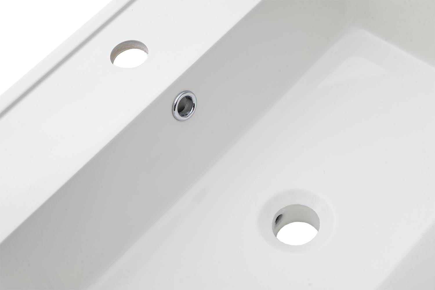 Lavabo da Incasso 101x46,5x2 cm in Resina TFTBianco Lucido