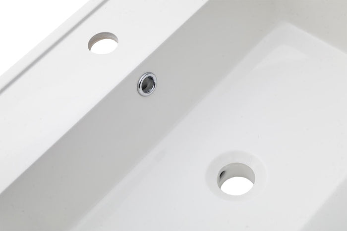 Lavabo da Incasso 101x46,5x2 cm in Resina TFTBianco Lucido