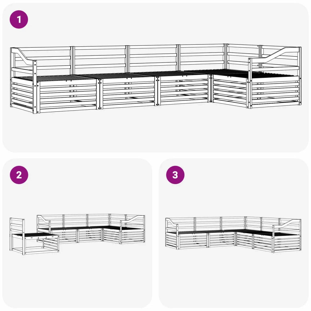 Set di divani da esterno 5 pcs Naturale 3373474