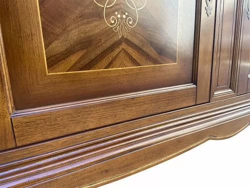 Madia credenza 2 porte in legno tinta bassano/foglia oro 213x55x115 - Mobili 2G